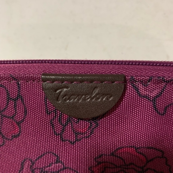 TRAVELON Safe ID RFID Blocking Wallet Purple Floral Wristlet EUC - Picture 2 of 9